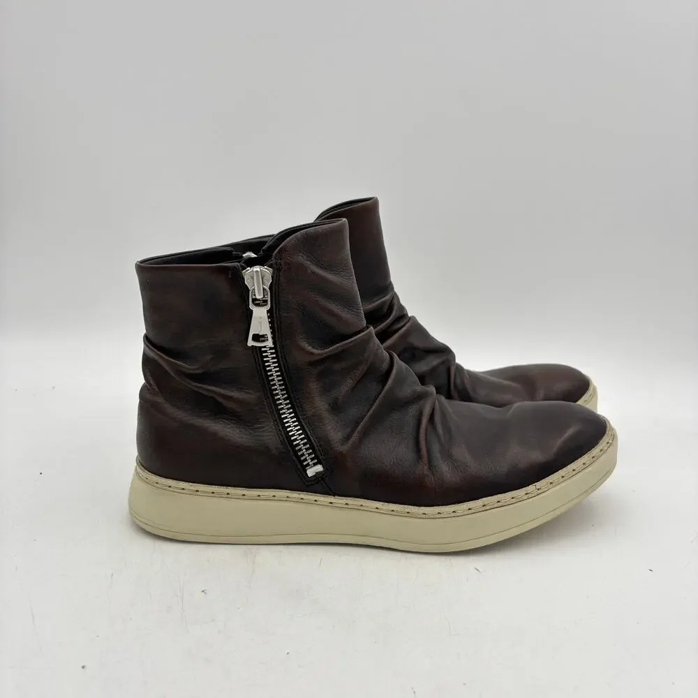 John Varvatos Collection 315 Mac Double Zip Leather Sneaker Boot Size 9.5M